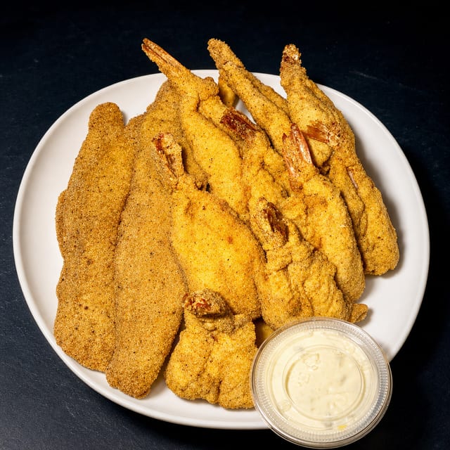 1 Fish & Popcorn Shrimp.